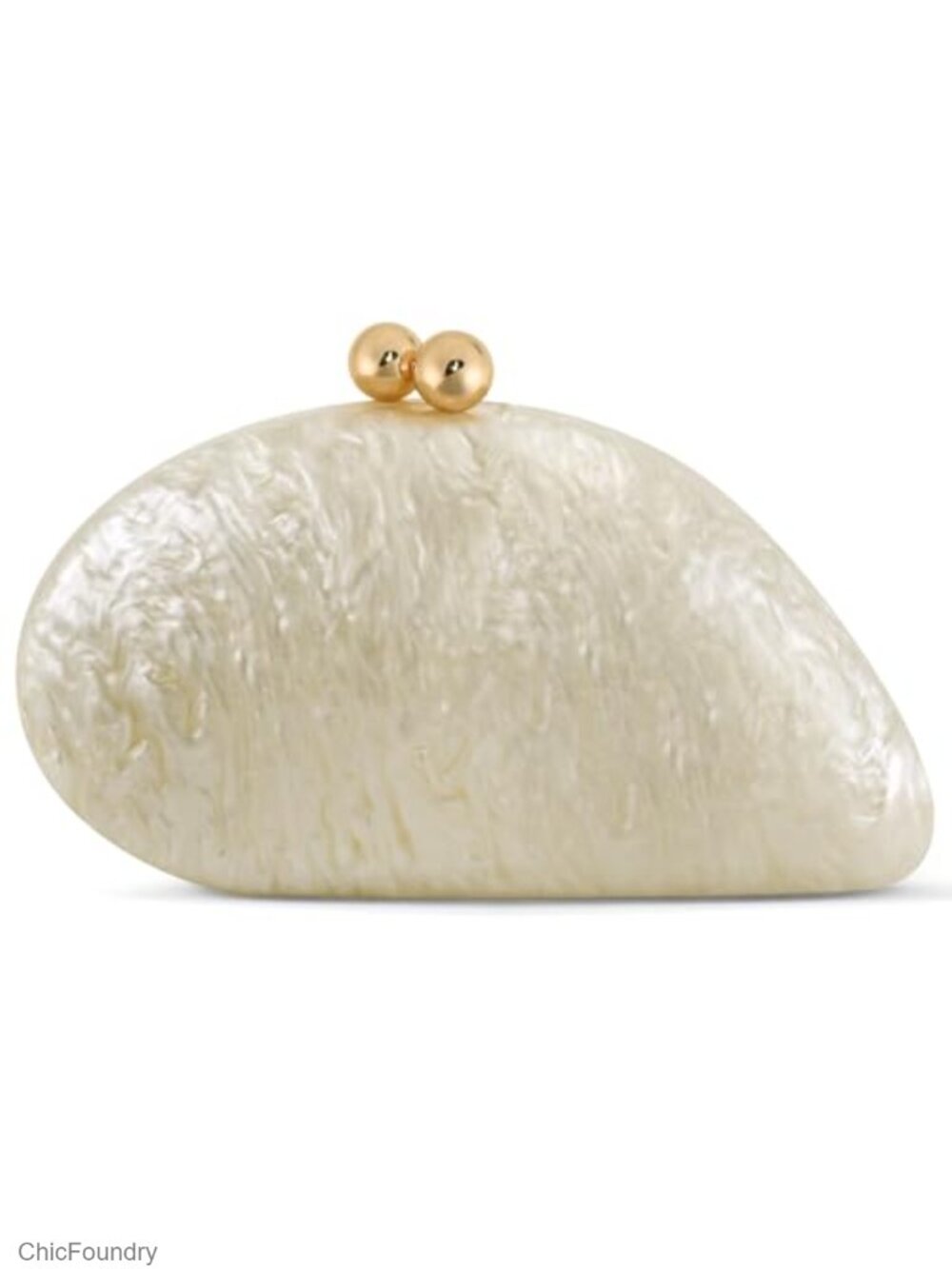Acrylic Shell Clutch Evening Bag with Marble Finish